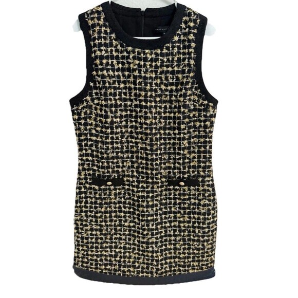 Endless Rose Women Tweed Metallic Gold Fringe Mini Dress White Small Sz Med NWOT - Picture 3 of 11